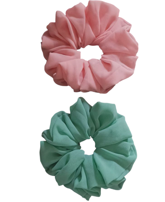Pastel Bliss Duo, pack of 2 georgette scrunchies