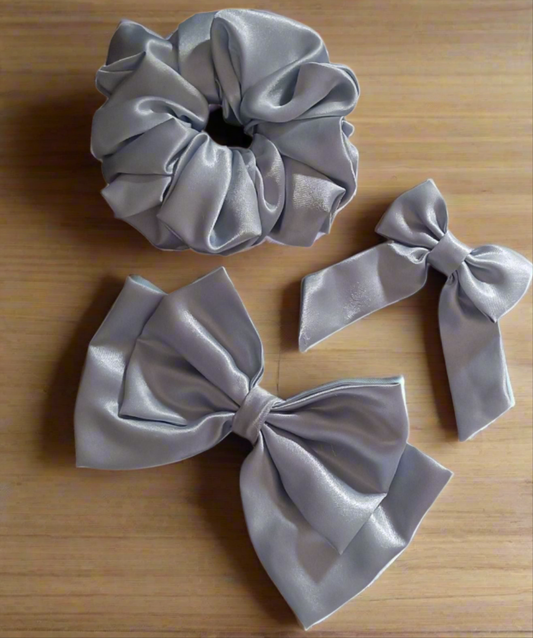 Moonstone Trio (1 Scrunchie + 1 Double Layer Bow + 1 Tail Bow)