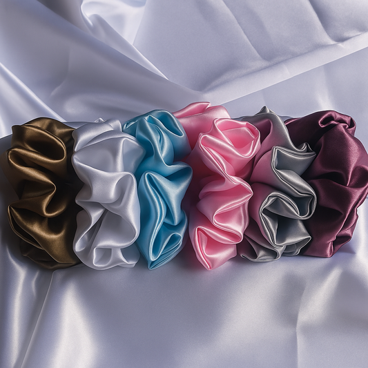 Satin Crush Combo – Pack of 6 Premium Satin Scrunchies (XL)